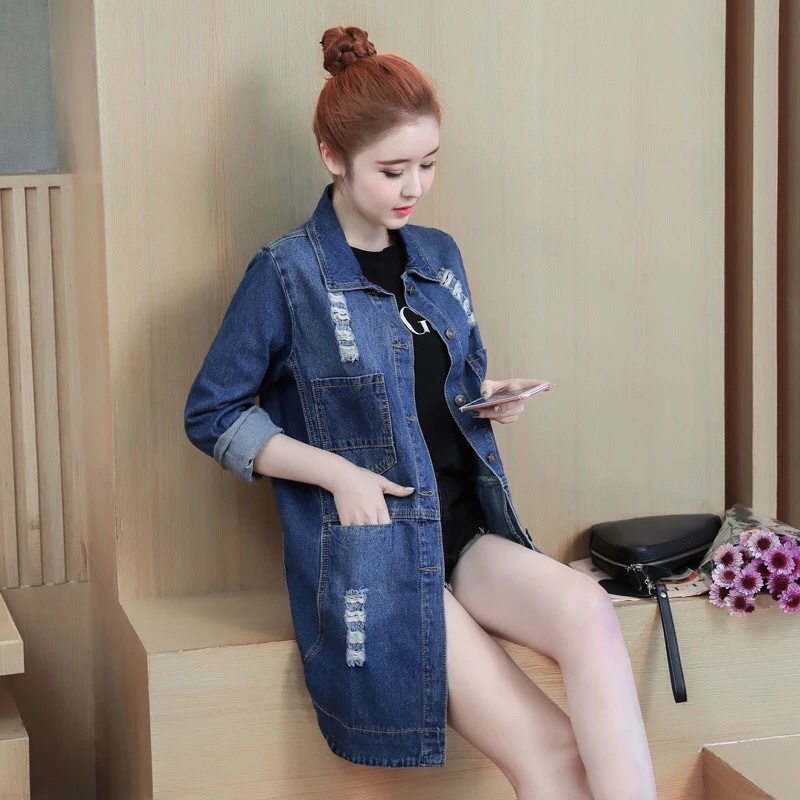 Áo Khoác Jean Form Dài - NK329